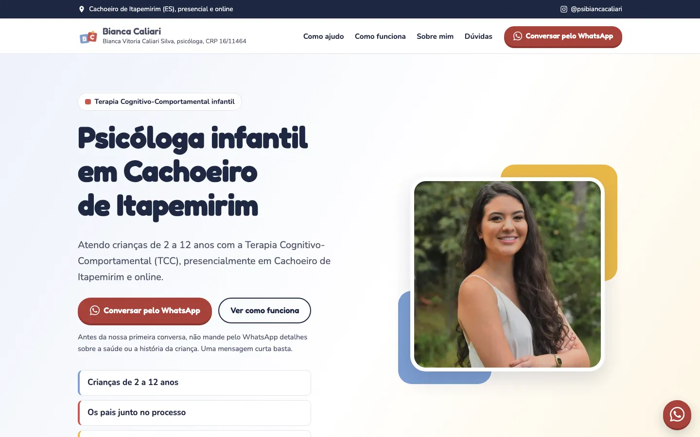 biancacaliari.com.br on a desktop screen